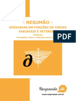 Resumao de Derivadas Em Funcoes de Varias Variaveis e Vetoriais Do Responde Ai