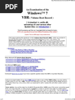 Windows 7 Volume Boot Record (VBR)
