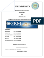 SRM University: Production AND Operations Management