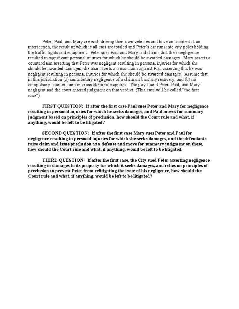 Negligence Claims and Preclusion Analysis | PDF | Social Science