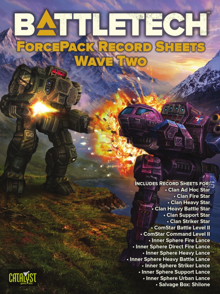 BATTLETECH ForcePacks Record Sheets - Wave Two | PDF | Battle Tech