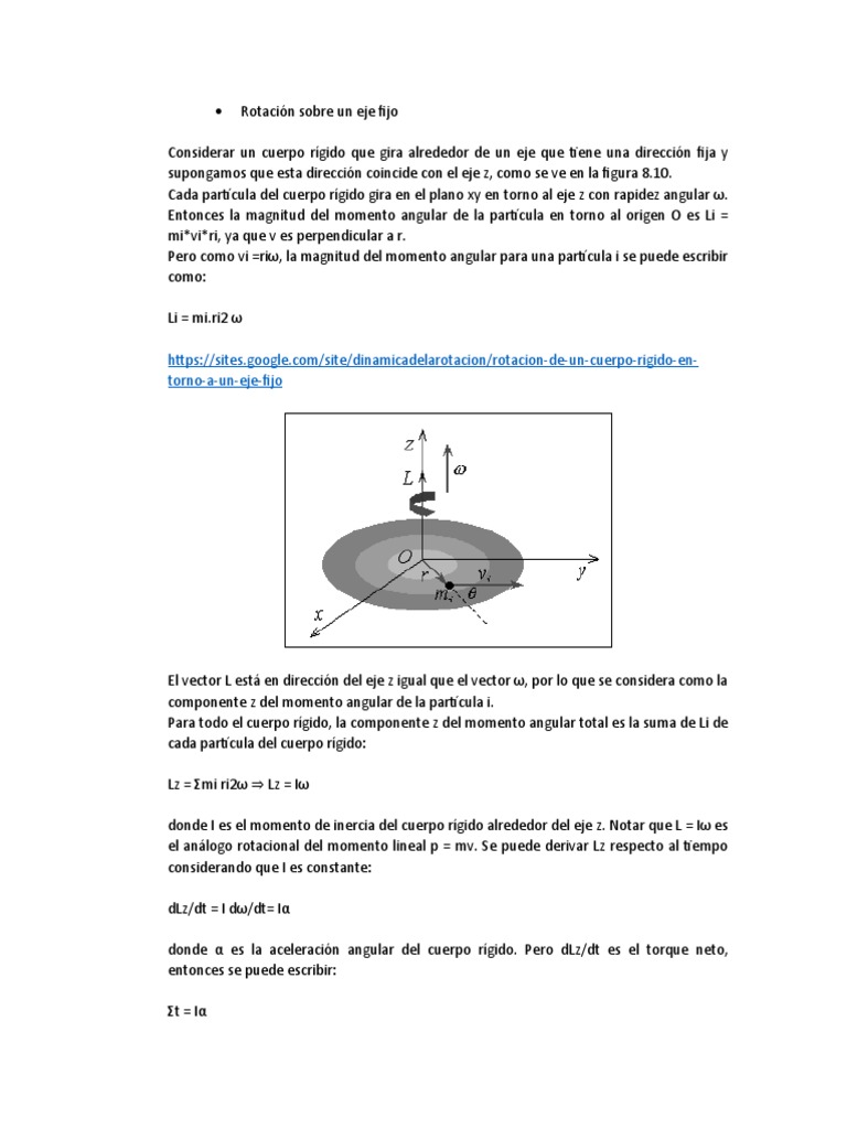 Rotación Sobre Un Eje Fijo | PDF