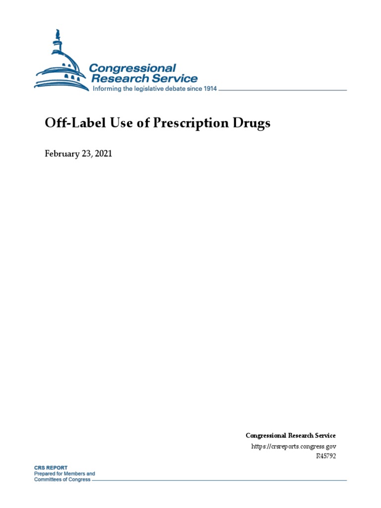 OffLabel Use of Prescription Drugs February 23, 2021 PDF Food And