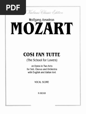 Cosi Fan Tutte Vocal Score PDF | PDF