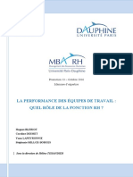 MEMOIRE MBA RH13 Performance Des Equipes Role de La Fonction RH 102016