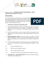 Electronic Vaccination Data System (Evds) - Data Protection & Privacy Policy (Whatsapp)