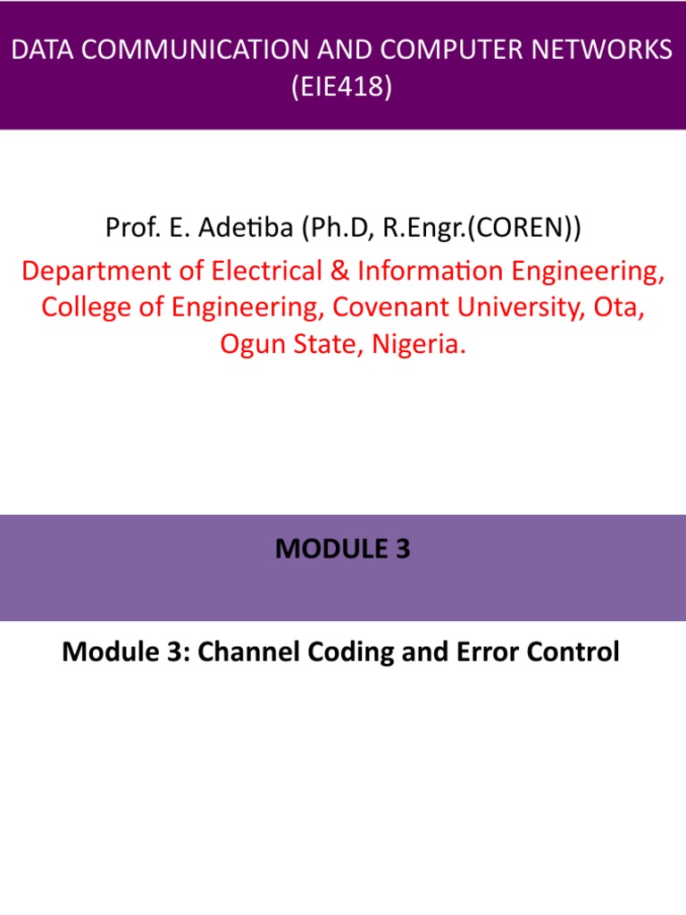 Channel Coding and Error Control Explained | PDF | Data Transmission ...