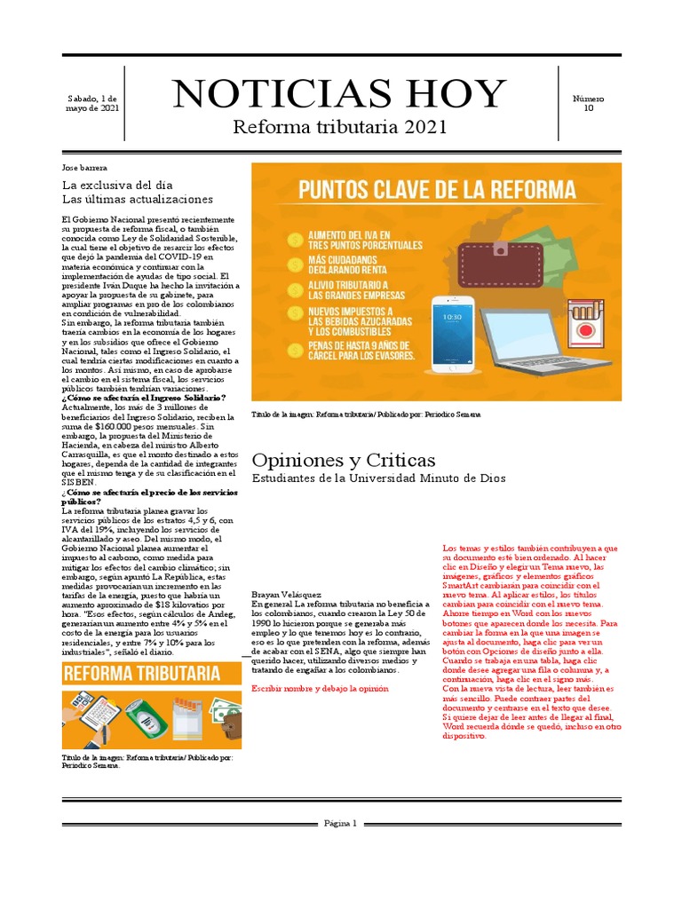 Impacto de la Reforma Tributaria 2021 | PDF | Microsoft Word | Vídeo
