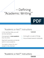 Step #1: - Defining "Academic Wri NG"