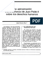 Una Aproximación a La Enseñanza de Juan Pablo II Sobre Los Derechos Humanos