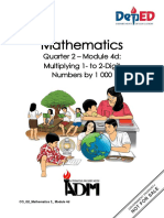 Mathematics: Quarter 2 - Module 4d: Multiplying 1-To 2-Digit Numbers by 1 000