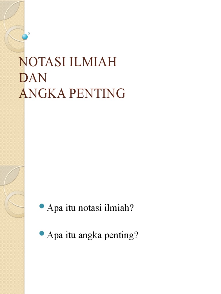 Notasi Ilmiah Dan Angka Penting | PDF