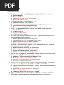 Nature of Internal Control: Multiple Choice Questions