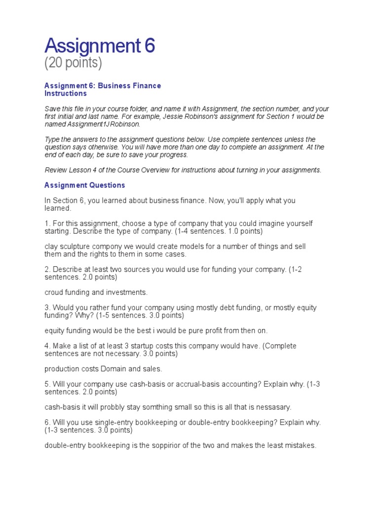 Business Finance Assignment Overview | PDF