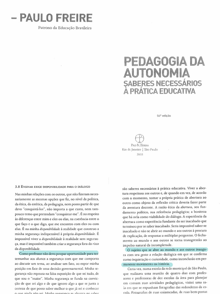 Pedagogia Da Autonomia | PDF