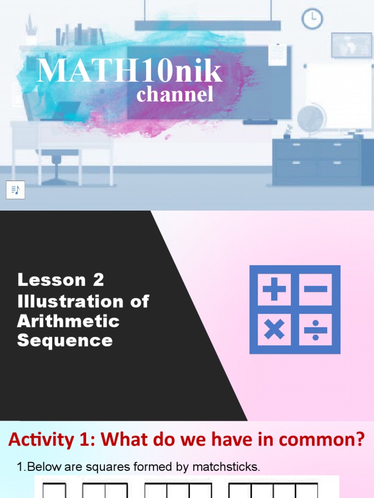 Illustration of ARITHMETIC SEQUENCE | PDF | Mathematics | Arithmetic