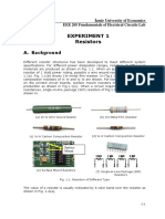 EEE 205 Lab Experiment 1: Measuring Resistor Values