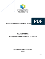 RENCANA PEMBELAJARAN SEMESTER (RPS) MATA KULIAH_ MANAJEMEN PEMBIAYAAN SYARIAH - PDF Download Gratis