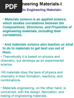 Introduction To Engineering Materials:: - Materials Science Is An Applied Science