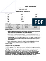 Maximo Cajeras Grade 11 Cookery-B Earth & Life Quarter 1/ Module 2 1. C 6.B 11.D 2. B 7.C 12.C 3. A 8.B 13.A 4. A 9.C 14.B 5. A 10.D 15.D