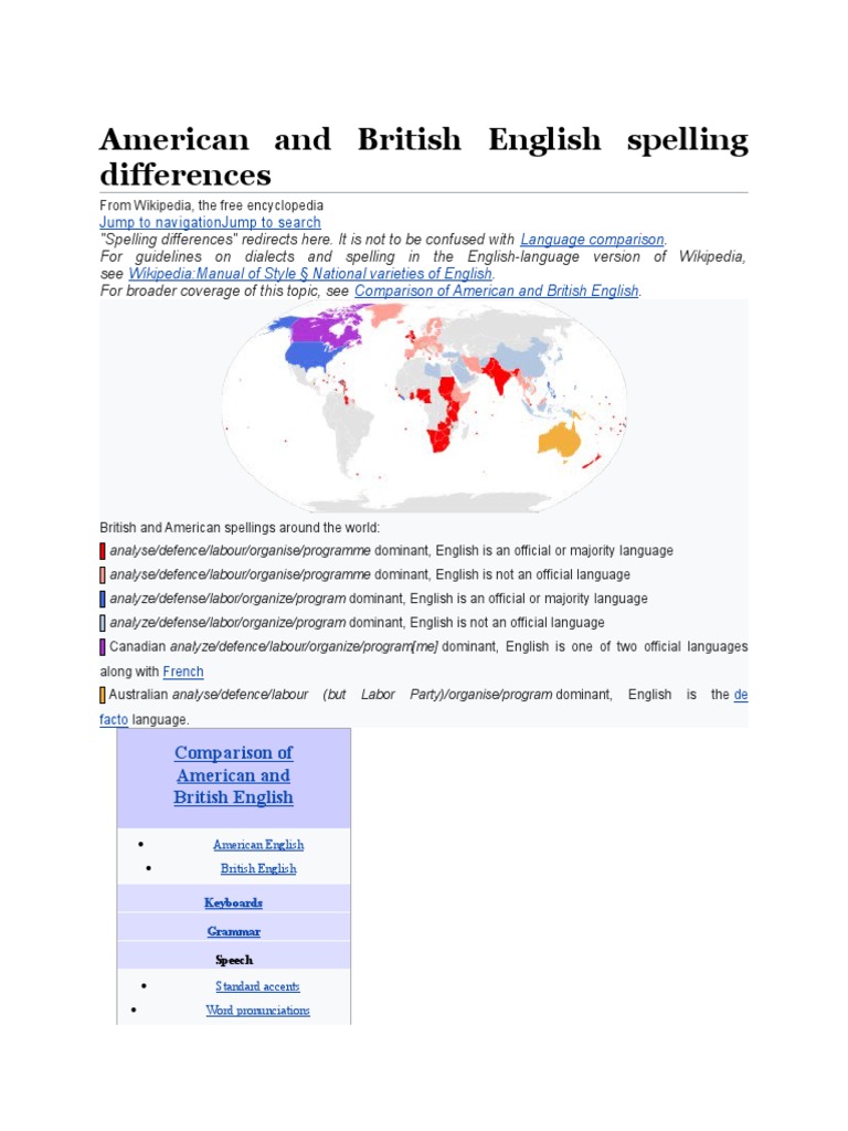 American and British English Spelling Differences | Descargar gratis ...