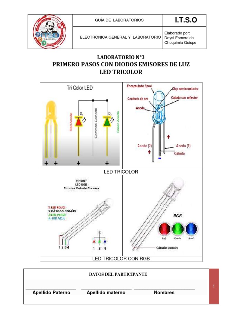 LAB 3 DIODO LED triCOLOR | PDF | Diodo emisor de luz | Electrónica