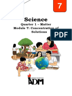 Science: Quarter 1 - Matter Module 7: Concentration of Solutions