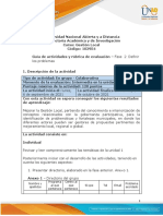 Guia 2 de actividades y Rúbrica de evaluación - Unidad 1- Fase  2 - Definir los problemas