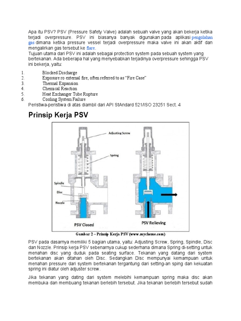 Prinsip Kerja Pressure Safety Valve (PSV) | PDF | Teknologi & Rekayasa