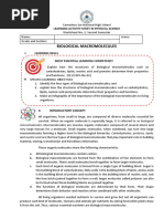 Biological Macromolecules: Learning Activity Sheet in Physical Science