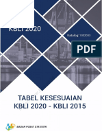 Tabel Kesesuaian KBLI 2020 2015