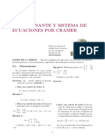 Sistemas de ecuaciones por el método de Cramer