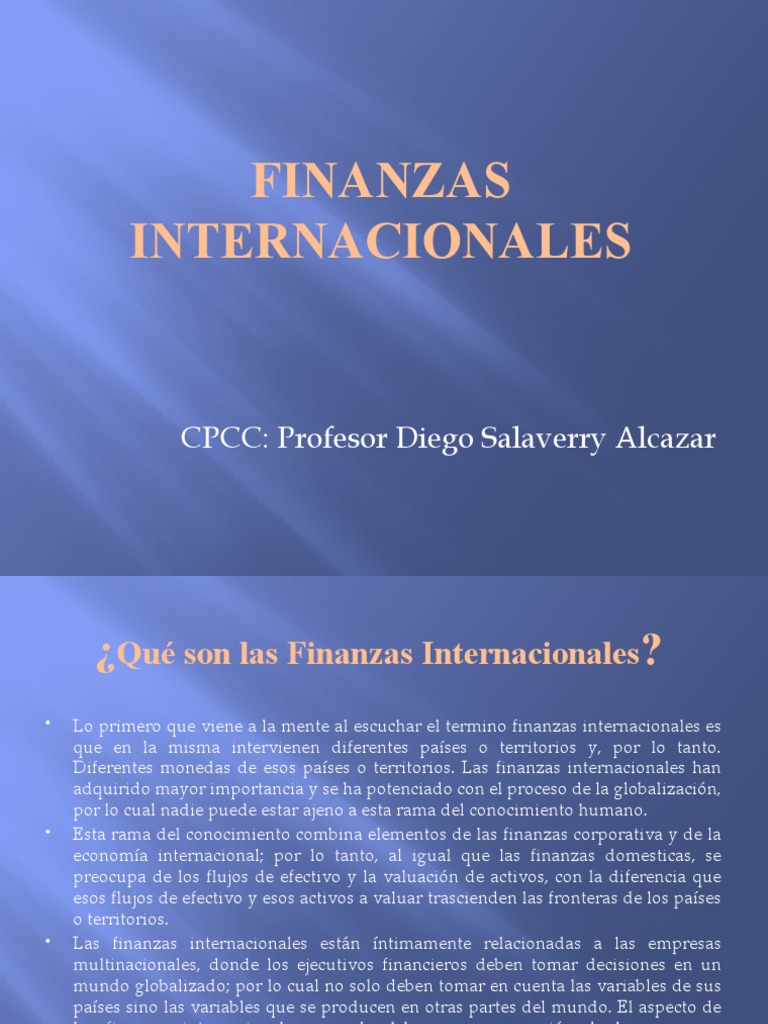 Introducción a Finanzas Internacionales | PDF | Tipo de cambio ...