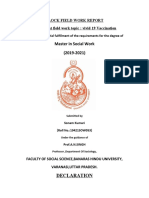 Master in Social Work (2019-2021) : Block Field Work Report Concurrent Field Work Topic: Vivid 19 Vaccination