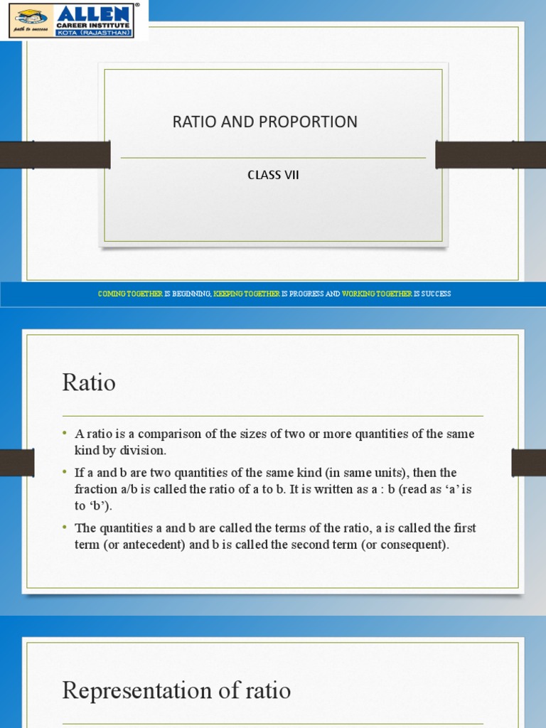Class 7 ICSE Ratio and Proportion Worksheet | PDF | Ratio | Division ...