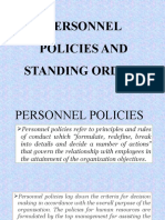 Personnel Policies and Standing Orders