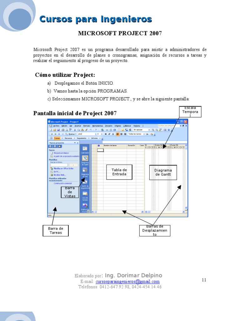 Manual de Microsoft Project 2007 | PDF | Calendario | Ventana (informática)