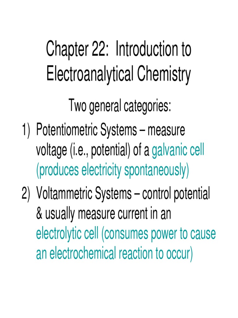 Introduction to Electroanalytical Chemistry | PDF | Ph | Electrochemistry