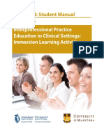 Interprofessional Practice Education in Clinical Settings: Immersion Learning Activities