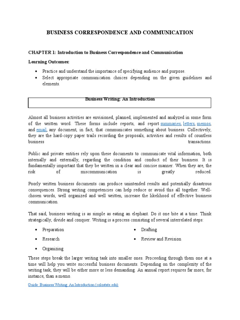 Business Correspondence Essentials | PDF | Sentence (Linguistics) | Verb