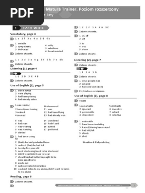 Oxford Matura Trainer Klucz Odpowiedzi
