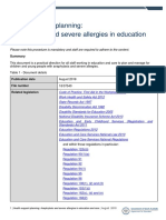Health Support Planning: Anaphylaxis and Severe Allergies in Education and Care