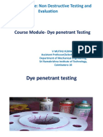 Non Destructive Testing and Evaluation Course Module Topic - Dye Penetrant Testing