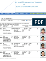 Online Roll No. wise LOC for Class XII 2022