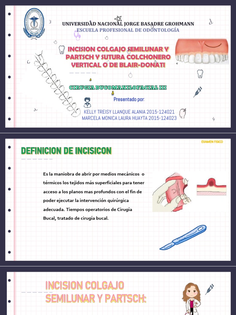 Incisión Semilunar y Sutura Vertical en Cirugía Bucal | PDF ...