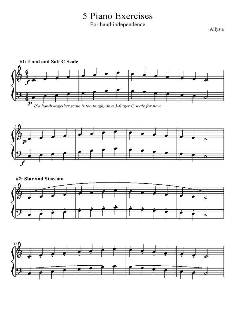 5 Piano Exercises PDF