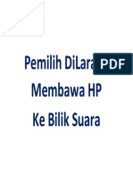 Pemilih Dilarang Membawa HP Ke Bilik Suara