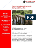 Geoarchaeology of Hydraulic Collapse PHD Scholarship
