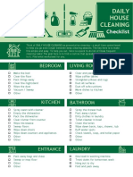 Daily House Cleaning Checklist Template