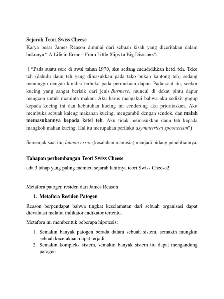 Teori Kecelakaan Swiss Cheese PDF
